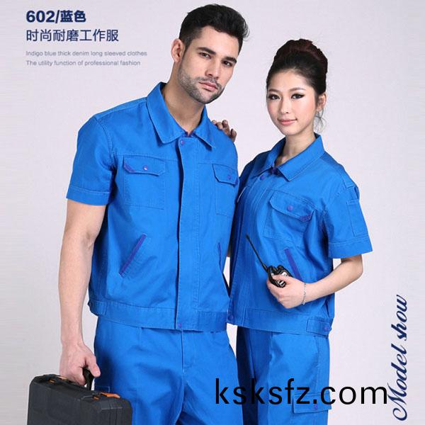 夏季純(chun)棉(mian)短袖工(gong)作(zuo)服(fu)